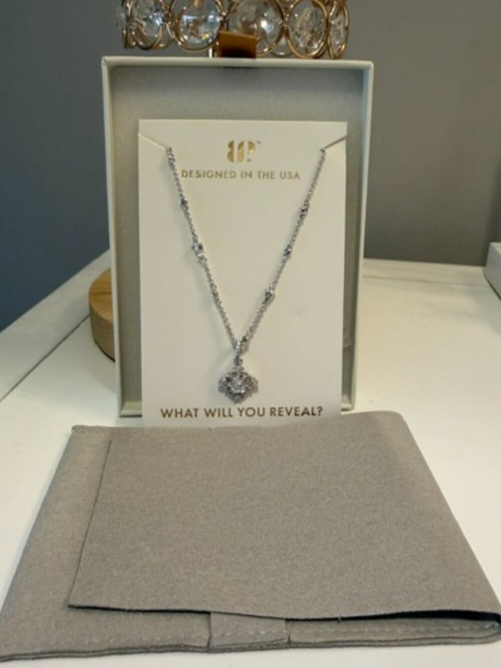BP Bomb Party Lumina "Chiseled Into Light" Removable Pendant CZ Necklace NEW